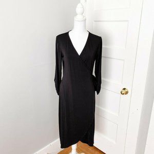 NWT Amour Vert Andra Modal Jersey Wrap Dress Black